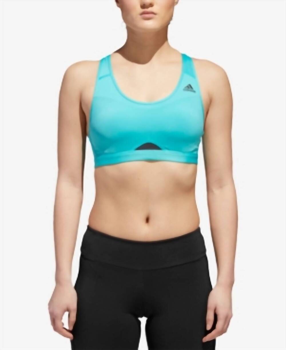 NEW ADIDAS racerback high support sports bra in aqua